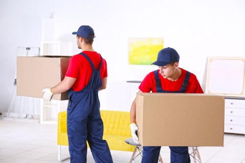 Business relocation team loading office items in Finsbury Park
