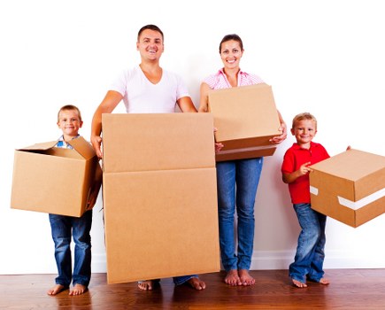 Local house movers loading furniture in Finsbury Park street