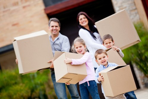 Residential move planning with boxes and household items in North London
