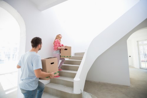 Prepared boxes and furniture ready for a local move in Finsbury Park