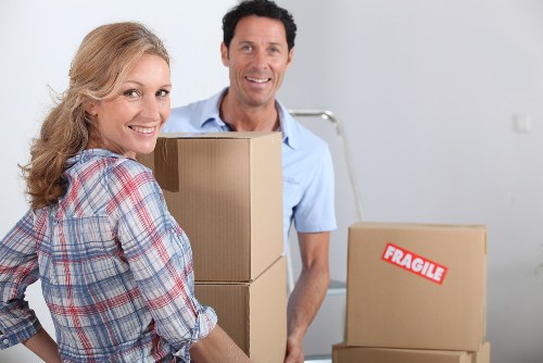 Office relocation items prepared for transport